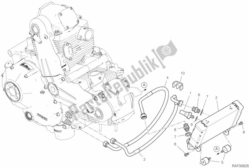Tutte le parti per il Radiatore Dell'olio del Ducati Scrambler 1100 Sport USA 2018